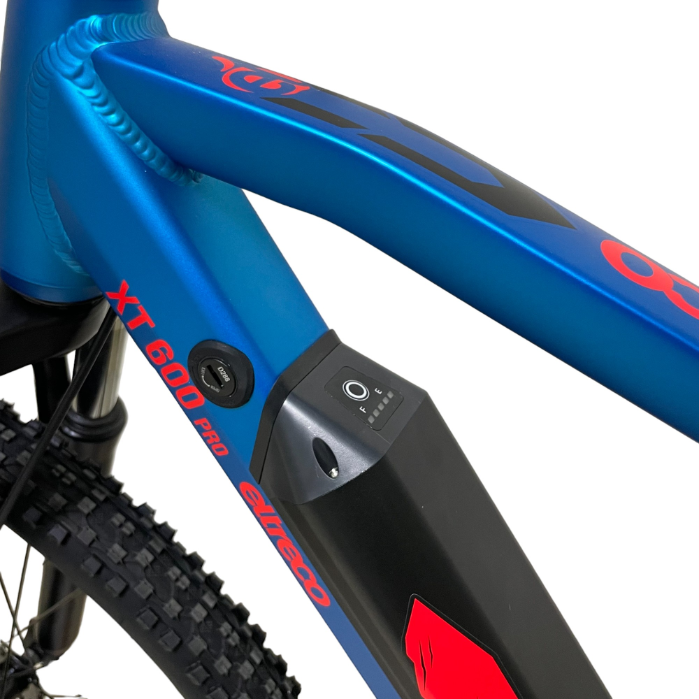 Электровелосипед Eltreco XT 600 Pro (сине-оранжевый) 16