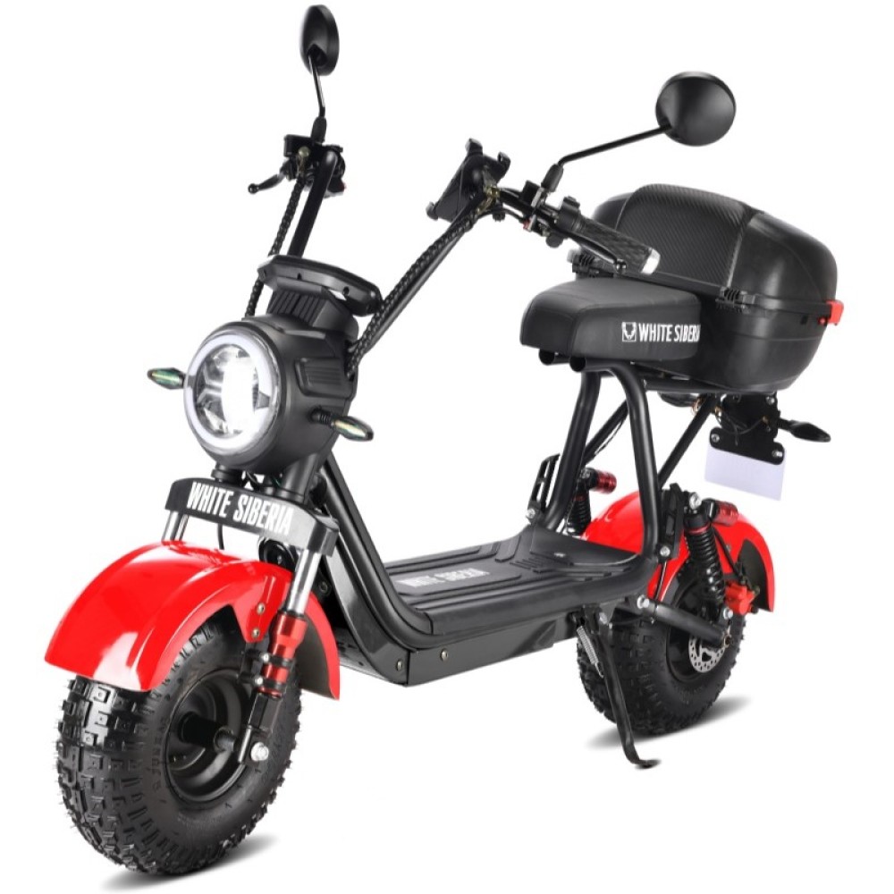 Электроскутер CityCoco WHITE SIBERIA MINI R 2.0 1200W (2022) RED 1