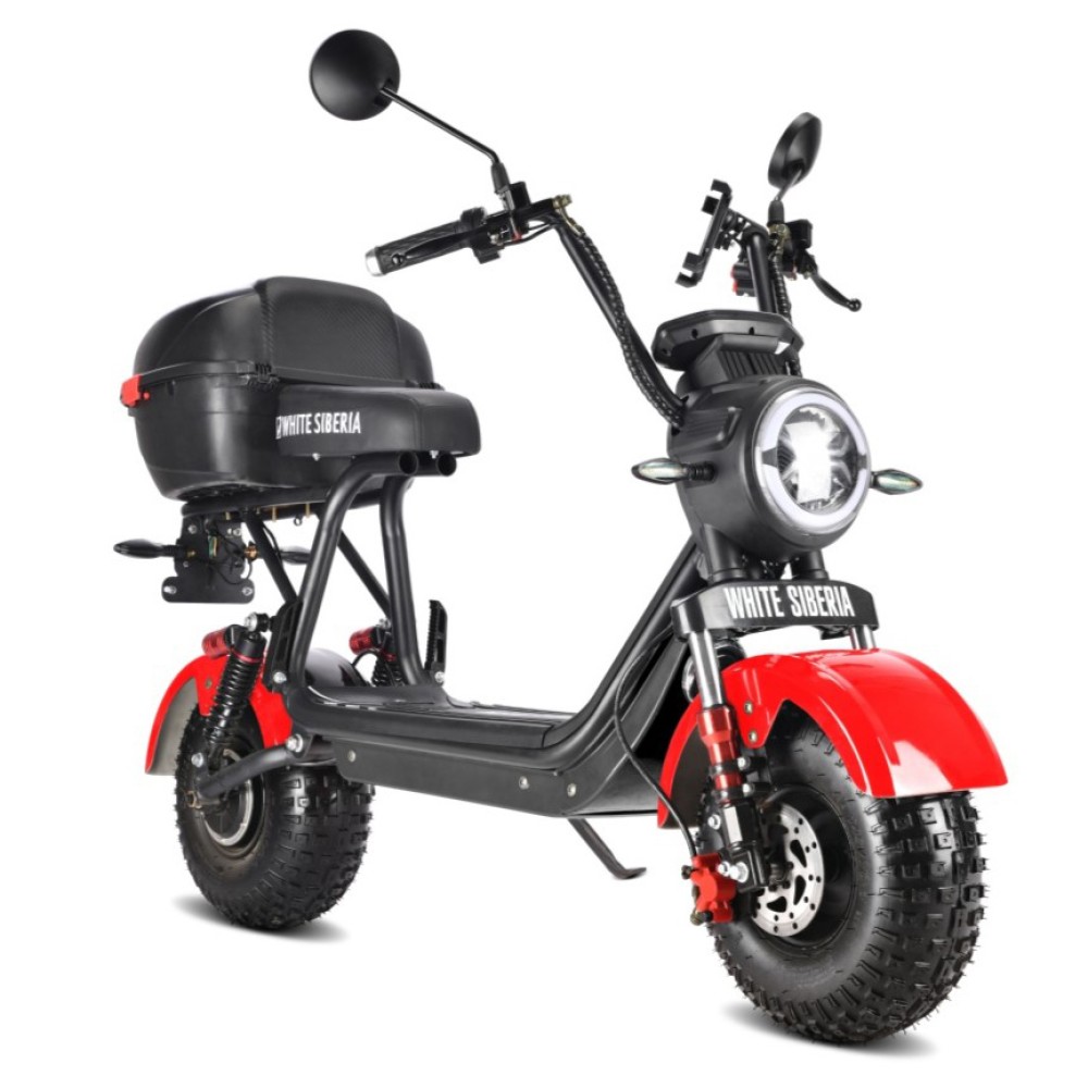 Электроскутер CityCoco WHITE SIBERIA MINI R 2.0 1200W (2022) RED 9