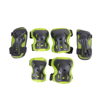 Набор защиты Tech Team Safety line 700 черно-салатовый (РАЗМЕР L)